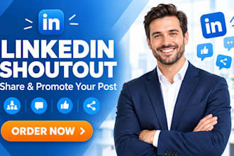 share shoutout and promote your linkedin post, shoutout, marketing, engagement