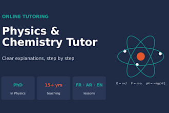 teach physics and chemistry online in french, arabic