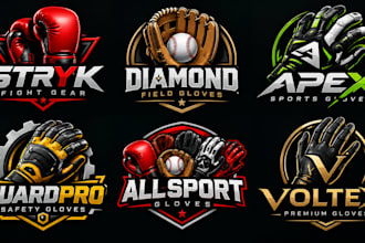 design a modern sports glove, boxing glove, baseball glove safety glove logo