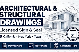 provide structural architecturaldrawings sign and seal in california newyork tx
