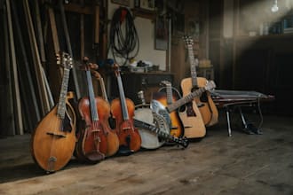 perform live recorded banjo ukulele violin mandolin, for track and country song