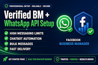setup verified whatsapp API bm 2k 10k 100k facebook business manager