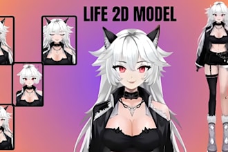create live2d vtuber model live2d rigging female anime vtuber