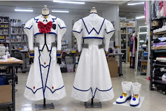 create custom cosplay fabric outfits with shoes belts and headpieces