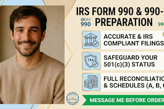 prepare irs form 990 and 990ez for your nonprofit tax compliance