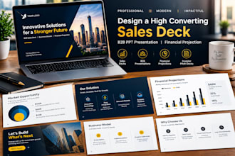 design a high converting sales deck, b2b ppt presentation financial projection