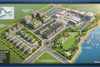 create 3d property maps, isometric maps and layout