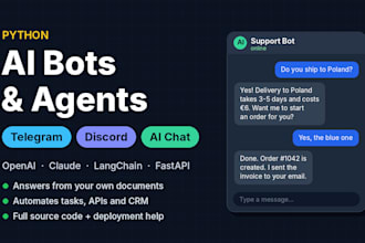 build a python ai chatbot, telegram bot or discord bot