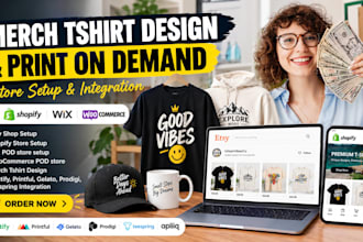 merch tshirt design etsy wix shopify pod gelato printify printful prodigi apliiq