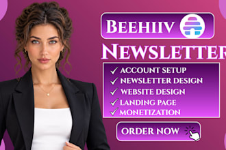 setup beehiiv newsletter beehive landing page beehiiv website email automation