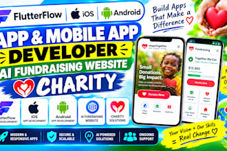 flutterflow app mobile ios app developer android ai fundraising website charity