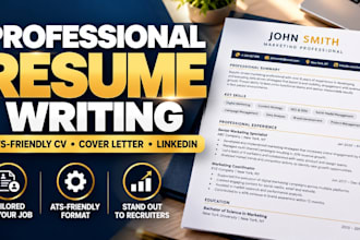 write ats friendly resume professional CV and tailored cover letter