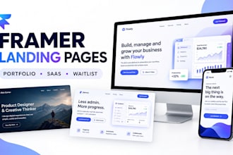 design framer portfolio saas product and startup waitlist landing pages
