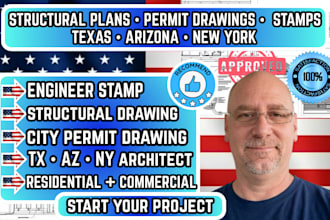 be architect engineer for structural plan permit drawing in tx az nys and stamp