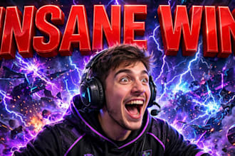 design epic gaming thumbnails for youtube, twitch, kick