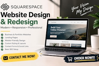 design, redesign sqaurespace website, build squarespace, website development