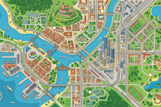 make 2d destination maps, tourist maps, landmark maps and travel guides