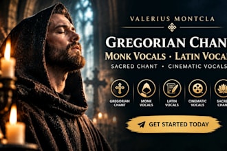 record medieval chant, latin vocals, and cinematic choir
