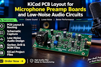 kicad pcb layout for microphone preamp boards and low noise audio circuits pcb