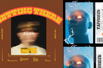 design y2k cyberpunk futuristic album cover art for ynthwave, phonk, hyperpop