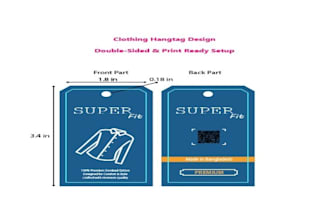design a professional clothing hangtag and neck label with print ready file