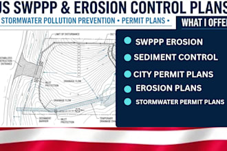 prepare US swppp, erosion sediment control and construction permit plans