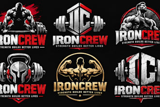 design a professional powerlifting, gym, bodybuilding fitness weightlifting logo