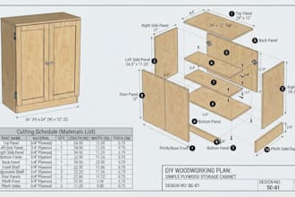 create DIY furniture plans with dimensions and assembly details