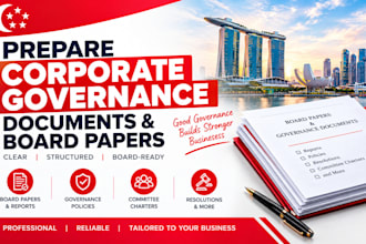 prepare corporate governance documents and board papers