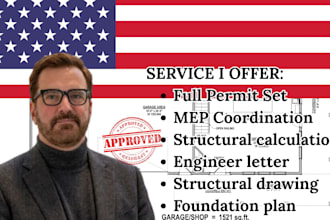 full permit set, civil, structural engineer, structural plan, calculation il tx
