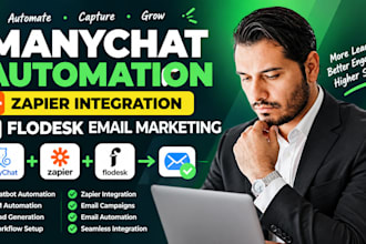 do manychat automation, zapier and flodesk email marketing