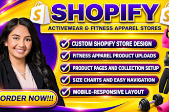 design shopify activewear, gym clothing and fitness apparel store