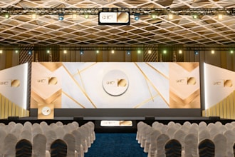 design an event stage, concert stage and led backdrop, event hall design