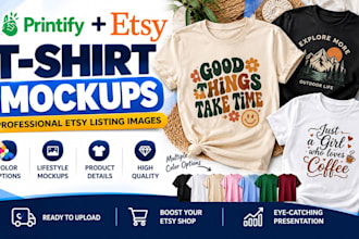 create printify tshirt mockups for etsy listings