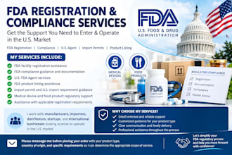 do fda registration, compliance fda us agent import permit product listing