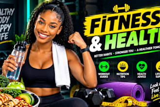 create health and fitness youtube thumbnail designs for your channel