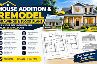 draw house addition remodel