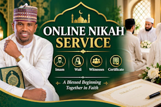officiate your online nikah with imam, wali, witnesses and certificate