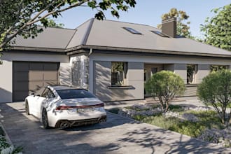 remodel modern single family residential house, exterior render,landscape design
