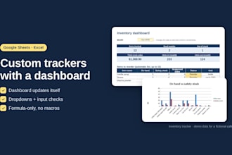 build a custom google sheets or excel tracker with a dashboard