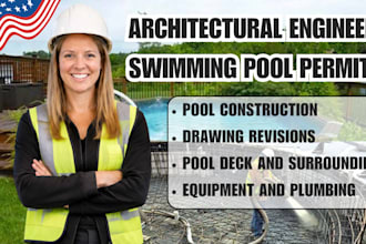architectural structural engineering plans swimming pool plans permit drawing