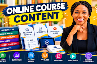 create course content curriculum training manual  ppt workbooks video creation