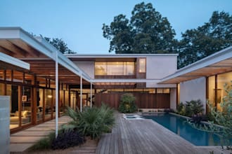 design 3d landscape backyard patio pool and architectural exterior render