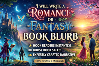 write a romance or fantasy book blurb