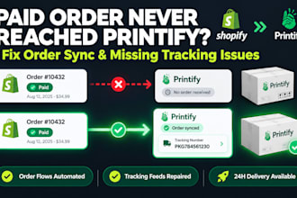 fix shopify printify order sync failed or missing tracking