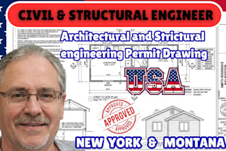 sign and seal architectural and structural permit drawing for new york, montana