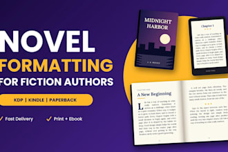 do novel book formatting for KDP and kindle