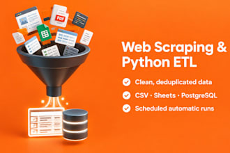 do python web scraping and data scraping to csv, excel or database