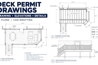 create deck permit drawings, framing plans and construction details