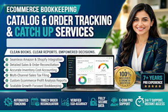 do ecommerce accounting, bookkeeping for amazon, shopify and ebay